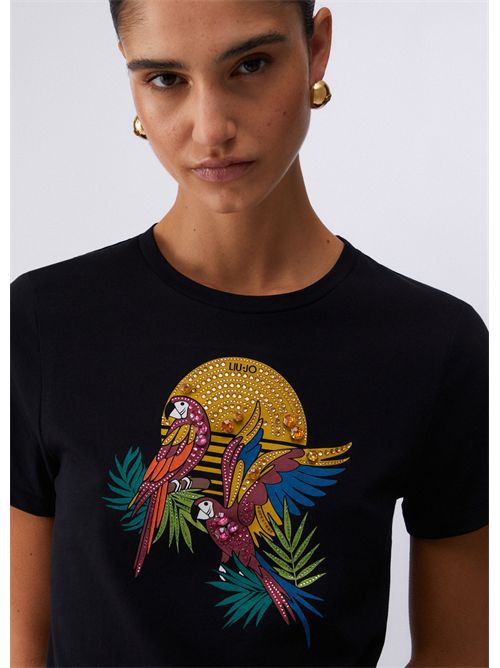 t-shirt woman black LIU JO | WA6237JS923/P9372